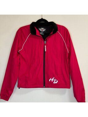 Harley-Davidson Jacket Women's Small Full Zip Red Black Lightweight Reflective